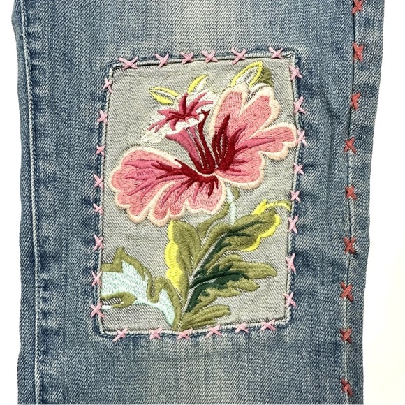 People 4 Peace low rise bootcut embroidered womens blue jeans Size 28” festival - Picture 4 of 15